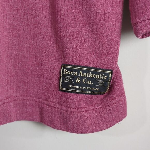 Vintage Boca ribbed fleece v-neck pink size small - Picture 2 of 6